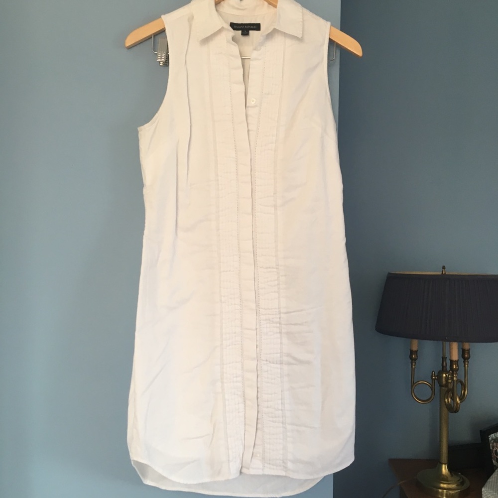 White button up dress